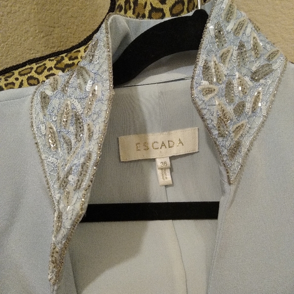 Escada beaded blazer size 36 baby blue - Picture 3 of 5